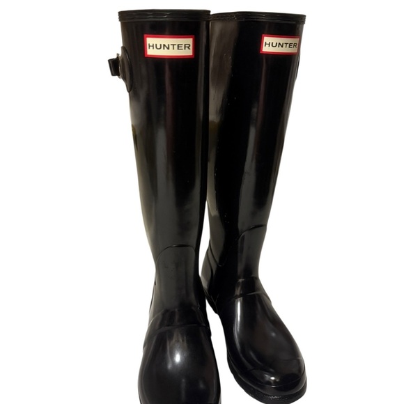 Hunter women Glossy Black tall Rain Boots in new condition - Picture 4 of 14